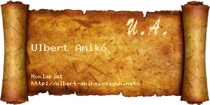 Ulbert Anikó névjegykártya