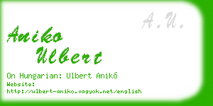aniko ulbert business card